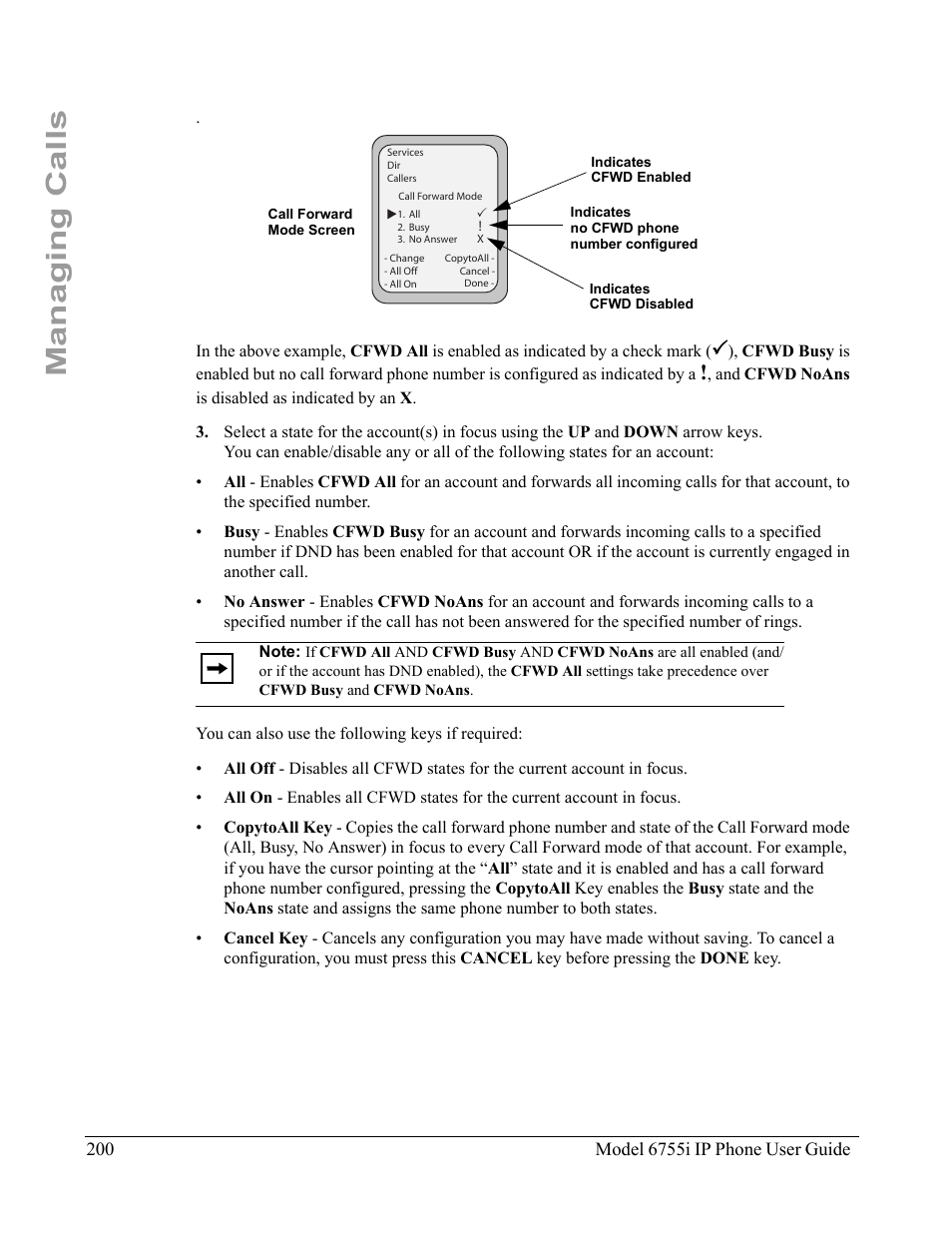 Managing calls | Aastra Telecom 6755i User Manual | Page 208 / 276