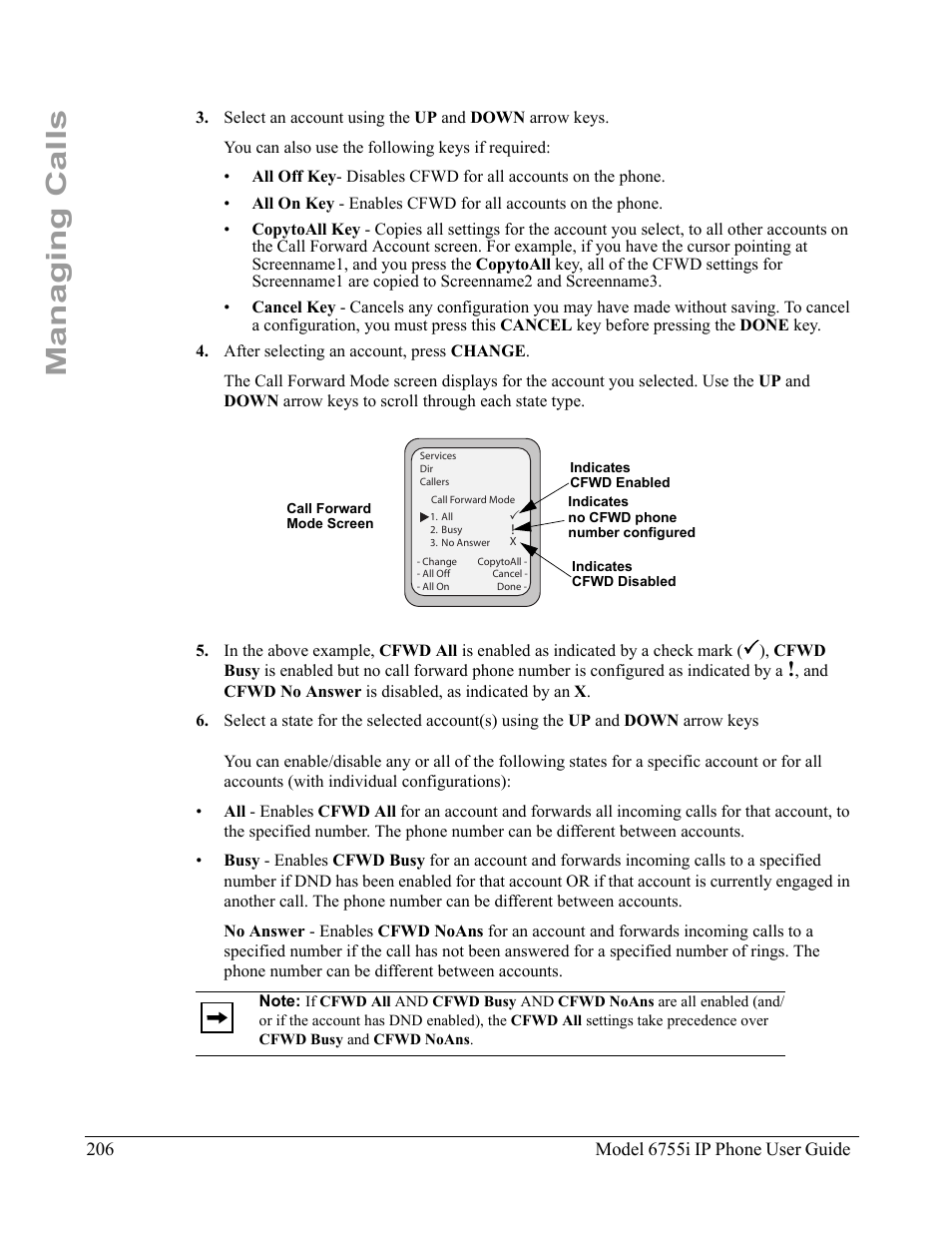 Managing calls | Aastra Telecom 6755i User Manual | Page 214 / 276