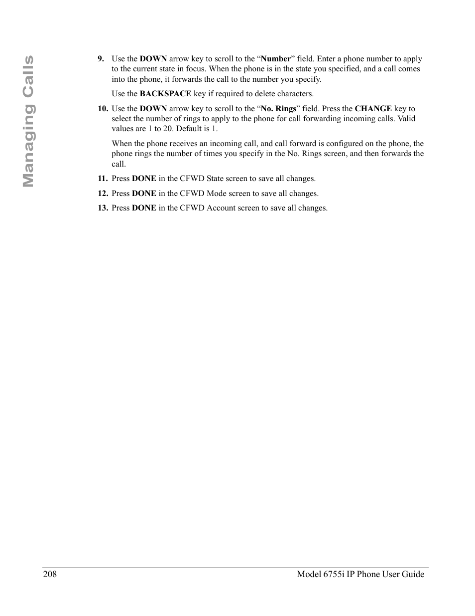 Managing calls | Aastra Telecom 6755i User Manual | Page 216 / 276