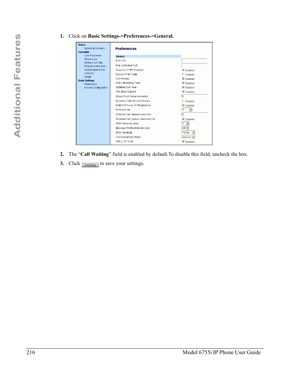 Additional features | Aastra Telecom 6755i User Manual | Page 224 / 276