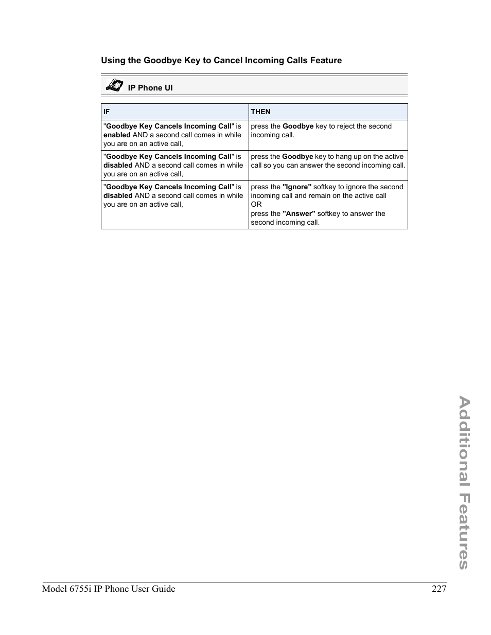 Additional features | Aastra Telecom 6755i User Manual | Page 235 / 276