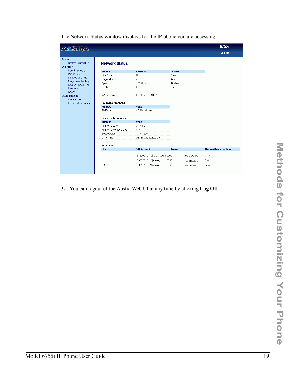 Methods for customizing your phone | Aastra Telecom 6755i User Manual | Page 27 / 276