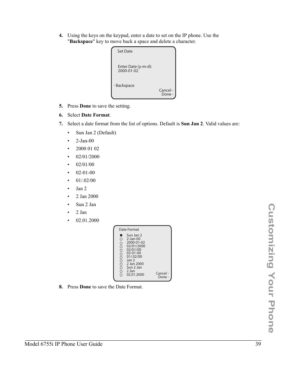 Customizing your phone | Aastra Telecom 6755i User Manual | Page 47 / 276