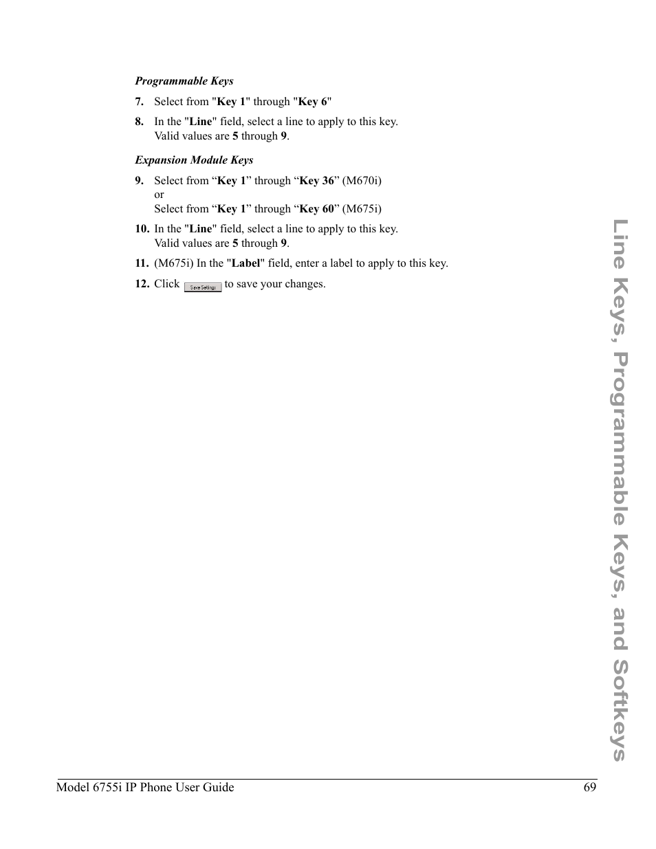 Line keys, programmable keys, and softkeys | Aastra Telecom 6755i User Manual | Page 77 / 276