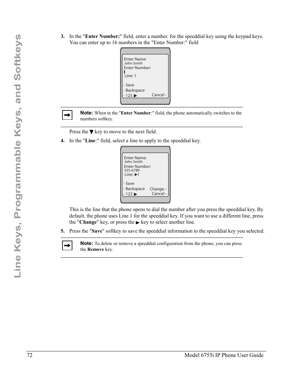 Line keys, programmable keys, and softkeys | Aastra Telecom 6755i User Manual | Page 80 / 276