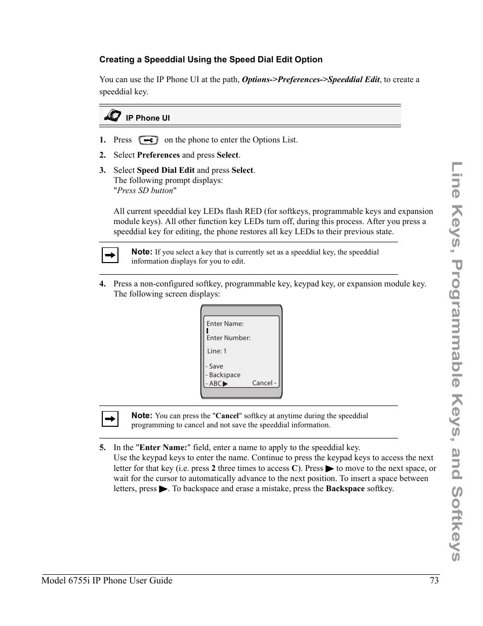 Line keys, programmable keys, and softkeys | Aastra Telecom 6755i User Manual | Page 81 / 276