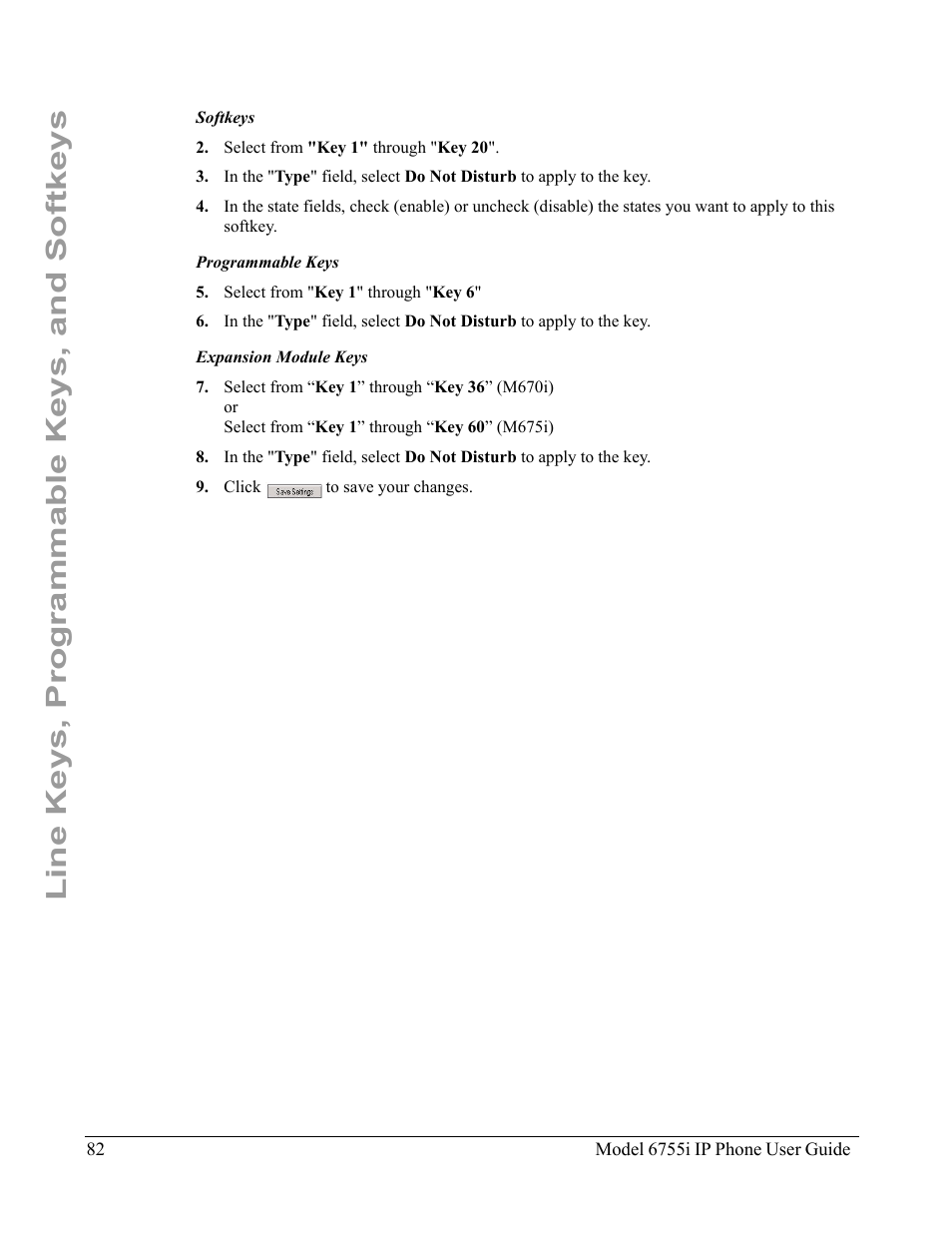 Line keys, programmable keys, and softkeys | Aastra Telecom 6755i User Manual | Page 90 / 276