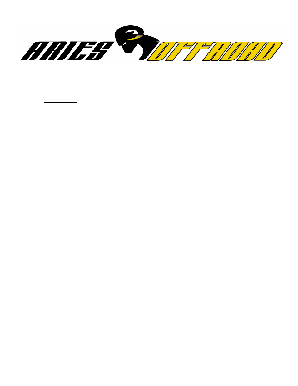 Aries Automotive 6050 User Manual | 2 pages