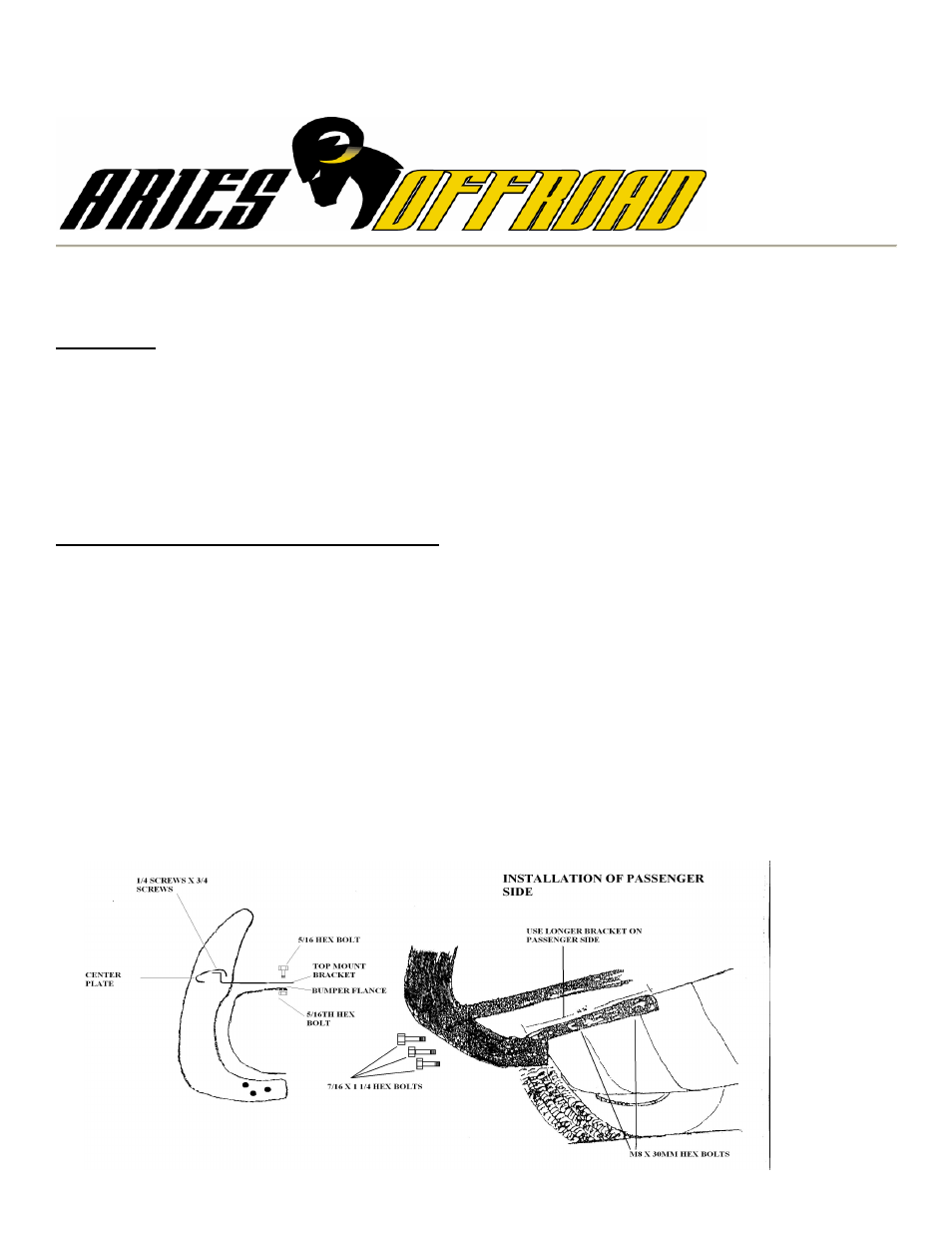 Aries Automotive 7010 User Manual | 3 pages