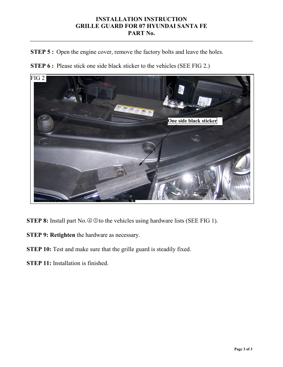 Aries Automotive 7011 User Manual | Page 3 / 3