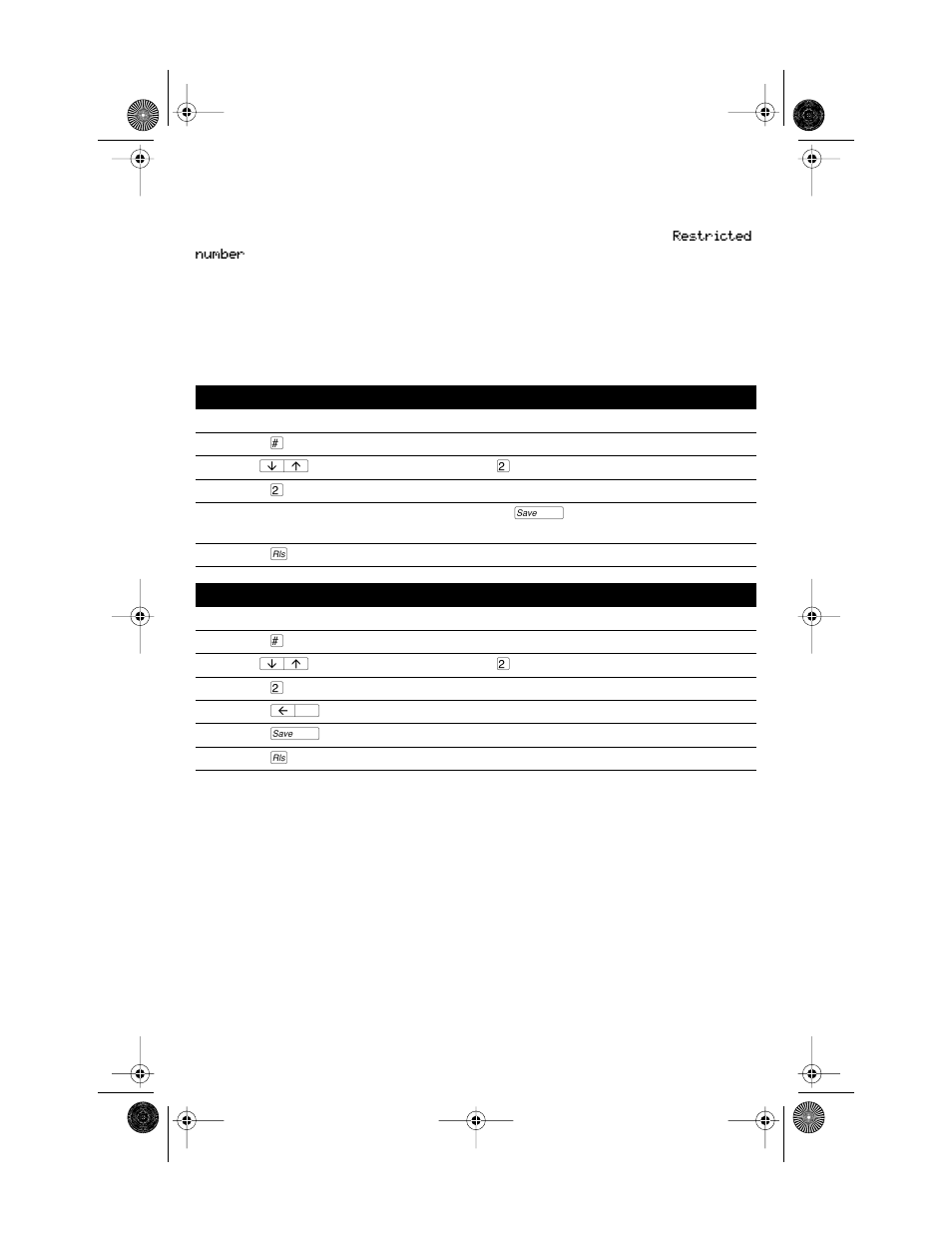 Entering dialing restrictions, Press the set options key, Press £ to enter the setup list | Use ª to scroll to number 2 or press, Press | Aastra Telecom MERIDIAN 9417CW User Manual | Page 35 / 52