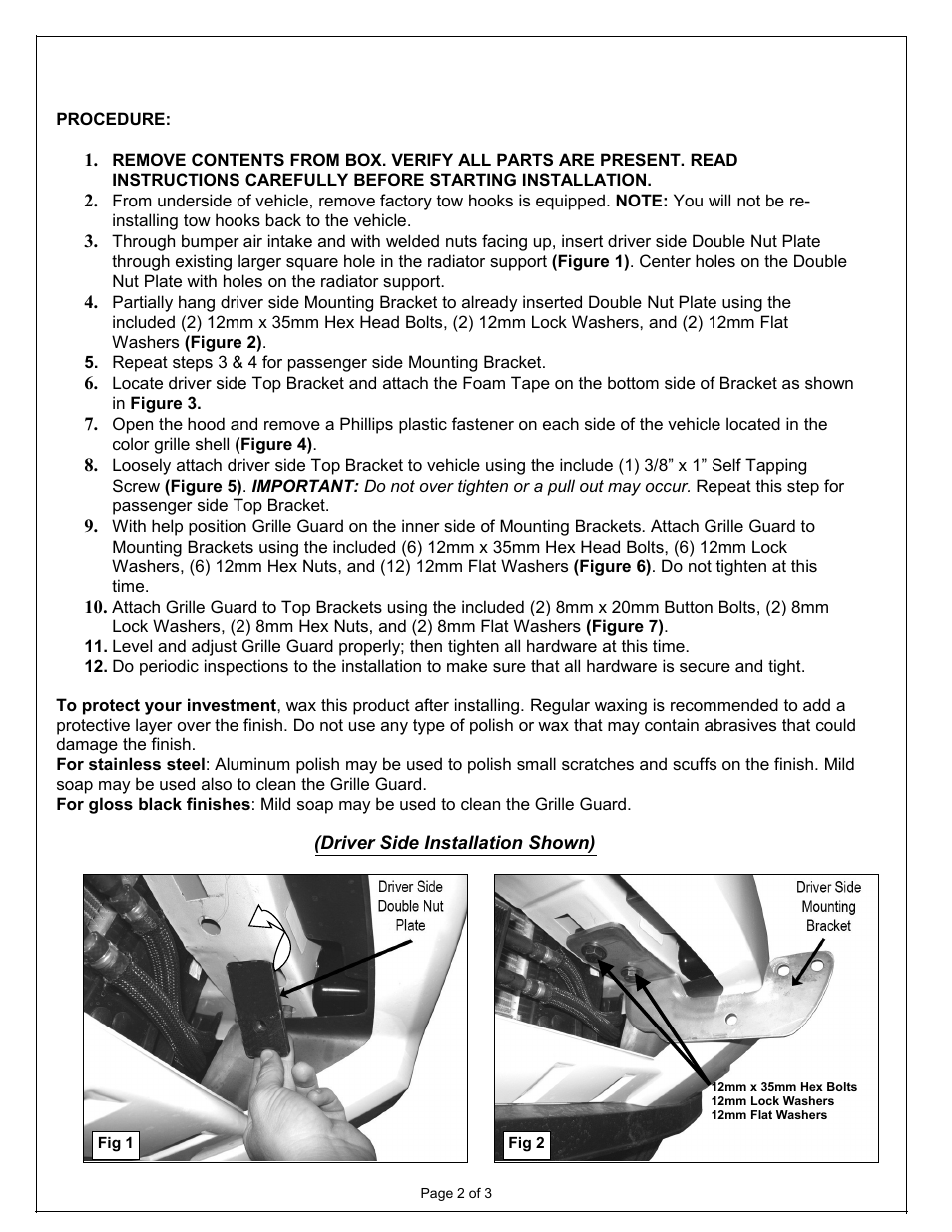 Aries Automotive 1051-2 User Manual | Page 2 / 3