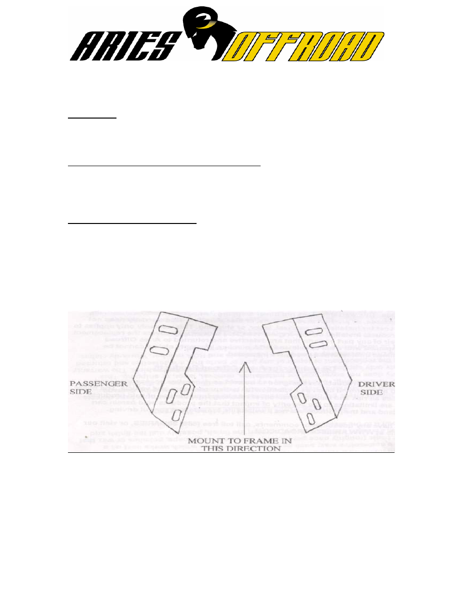 Aries Automotive 2042 User Manual | 1 page