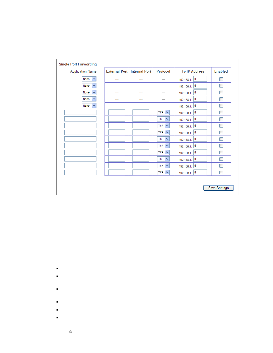 Application forwarding, Single port, Single port forwarding | IPitomy IP1000 User Guide User Manual | Page 32 / 124