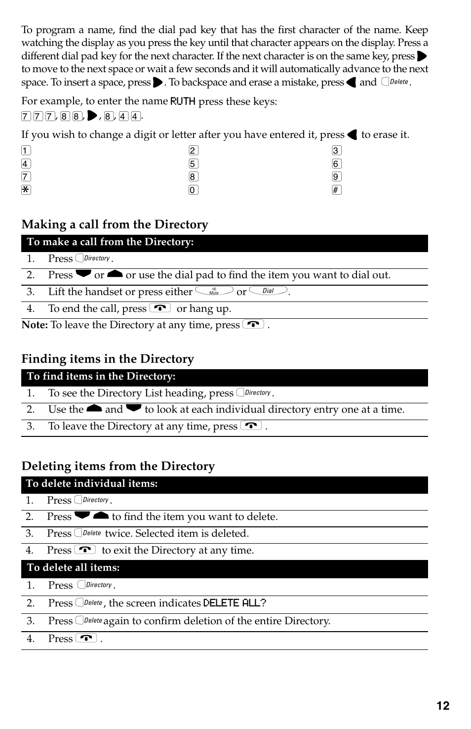 Directory | Aastra Telecom 9116LP User Manual | Page 15 / 28