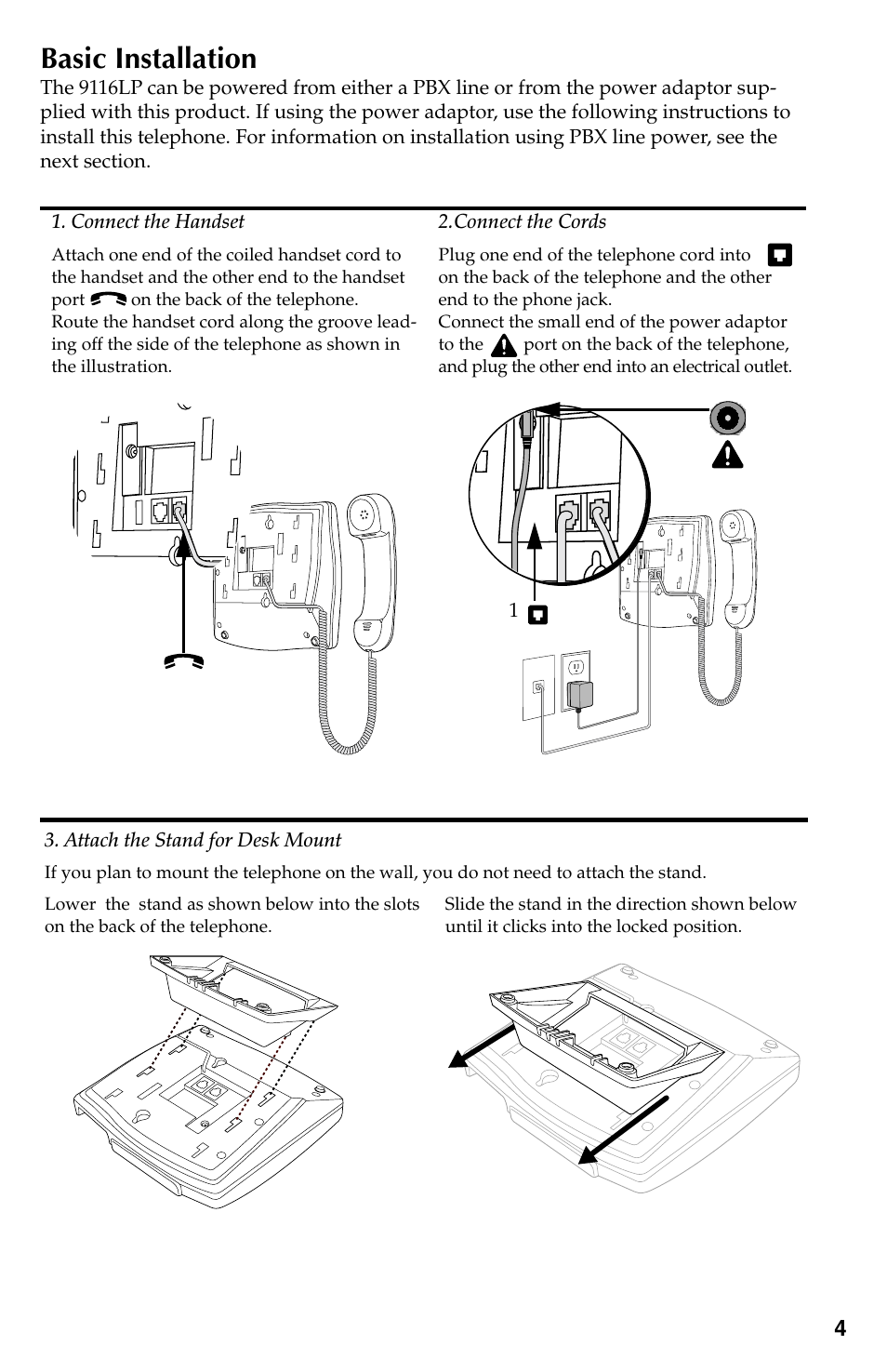 Basic installation | Aastra Telecom 9116LP User Manual | Page 7 / 28
