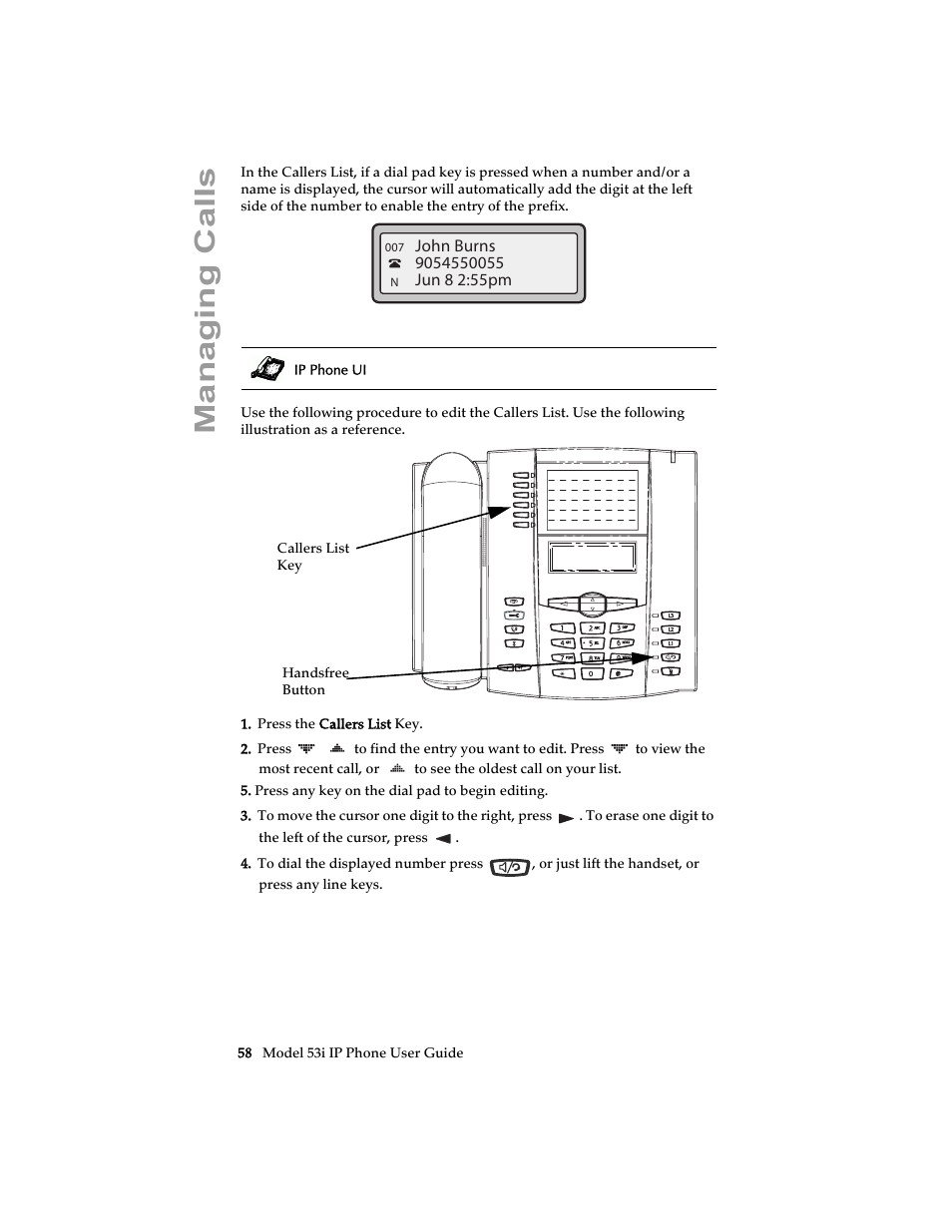 Managing calls | Aastra Telecom 53i IP Phone User Manual | Page 64 / 102