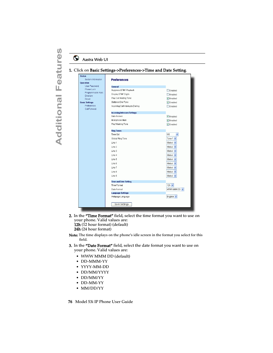 Additional features | Aastra Telecom 53i IP Phone User Manual | Page 82 / 102