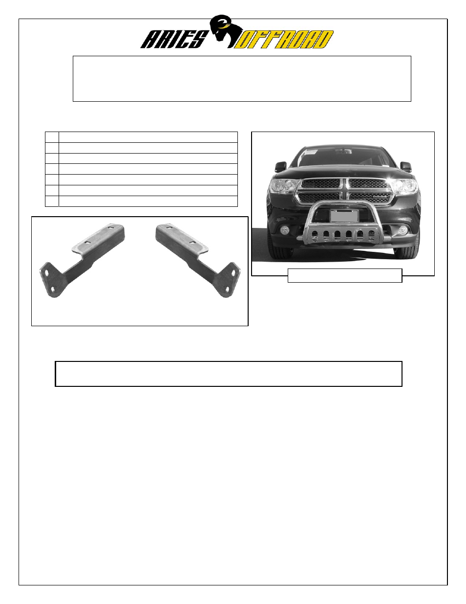 Aries Automotive B35-5007 User Manual | 3 pages