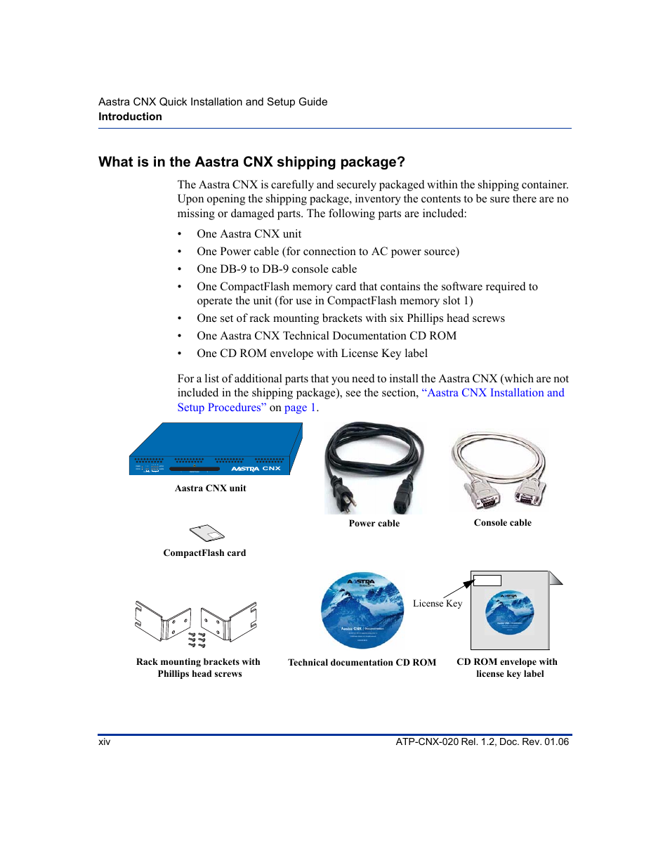 What is in the aastra cnx shipping package | Aastra Telecom ATP-CNX-020 User Manual | Page 14 / 32