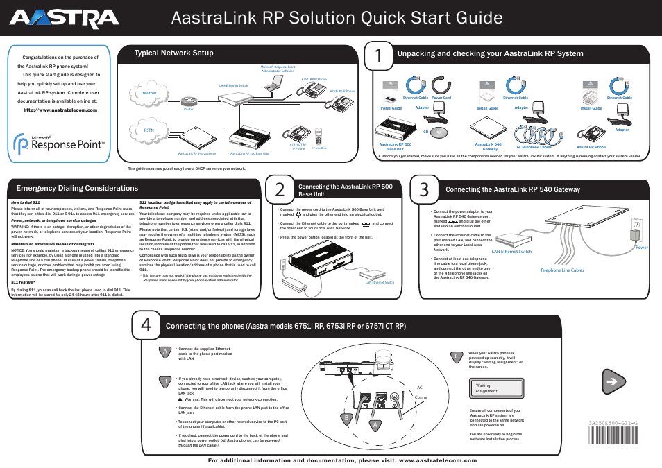 Aastra Telecom AastraLink RP 6751i RP User Manual | 2 pages