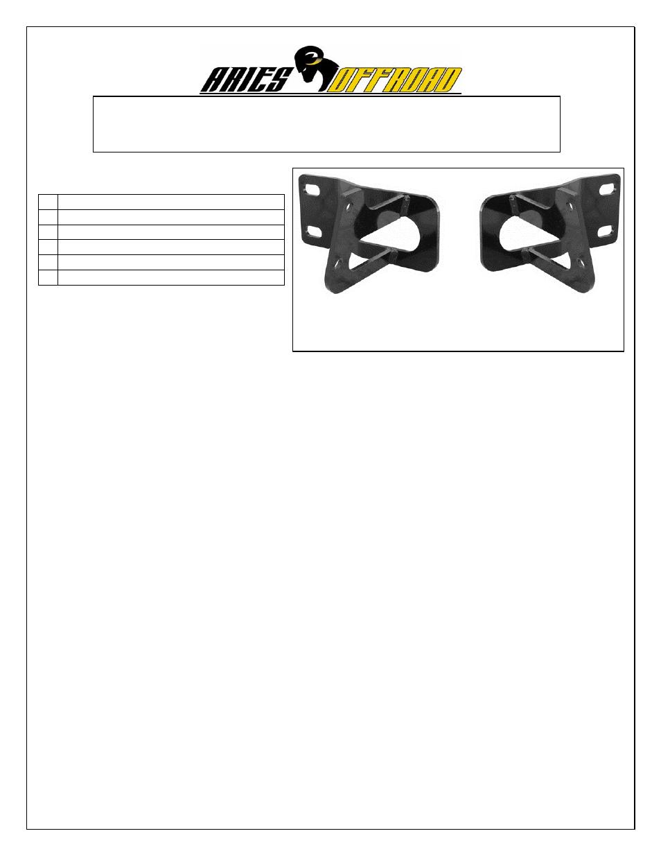 Aries Automotive B35-3012 User Manual | 2 pages