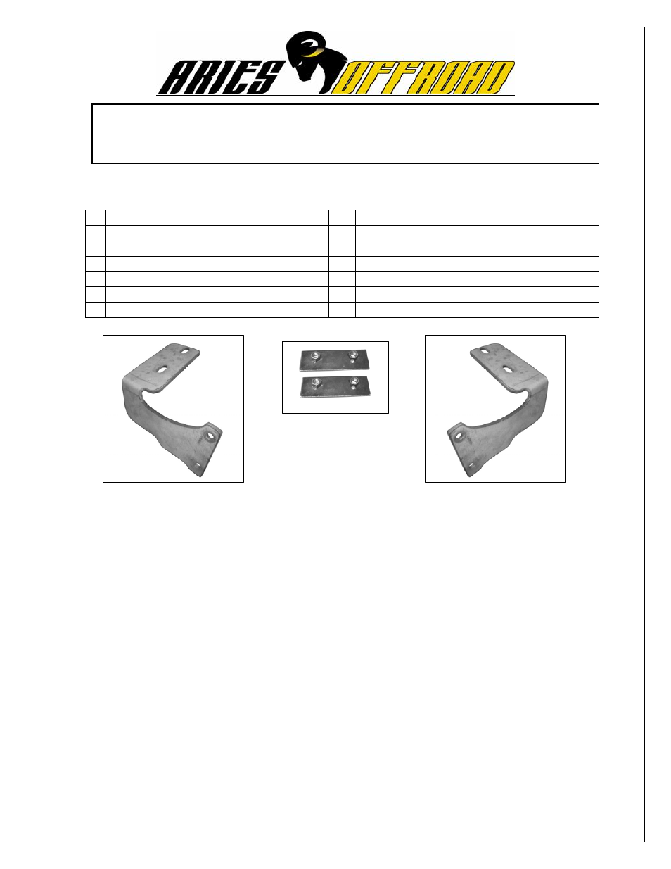 Aries Automotive B35-1002 User Manual | 2 pages