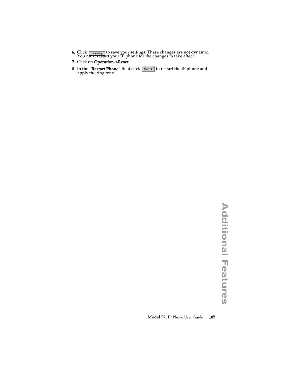 Additional features | Aastra Telecom 57i IP Phone User Manual | Page 115 / 142