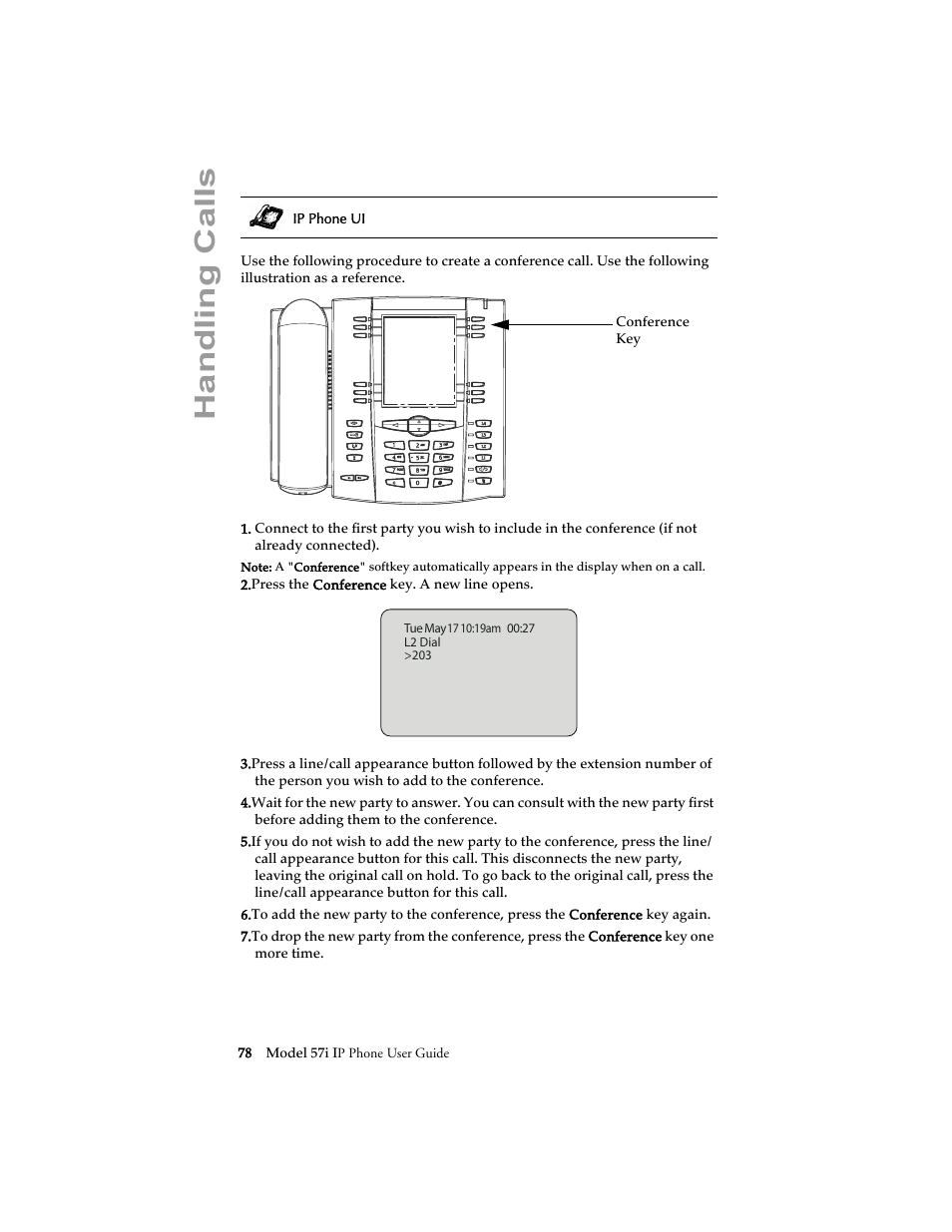 Handling calls | Aastra Telecom 57i IP Phone User Manual | Page 86 / 142