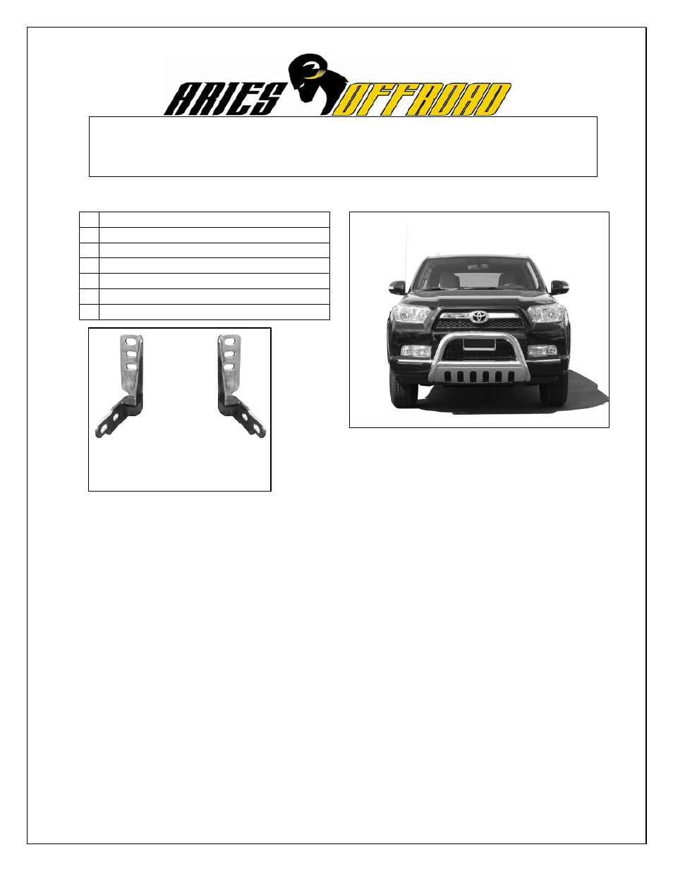 Aries Automotive B35-2006 User Manual | 3 pages