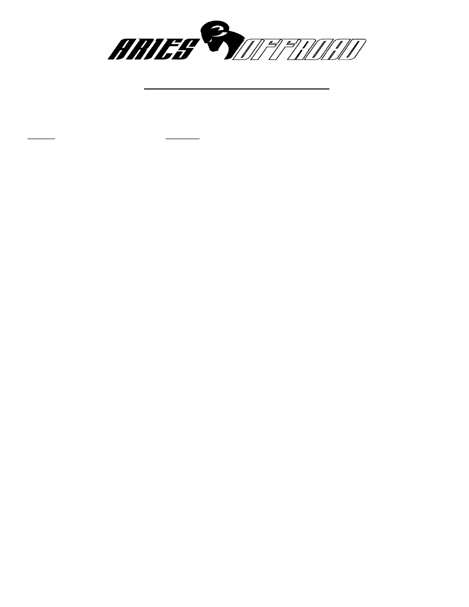 Aries Automotive B35-2001 User Manual | 2 pages