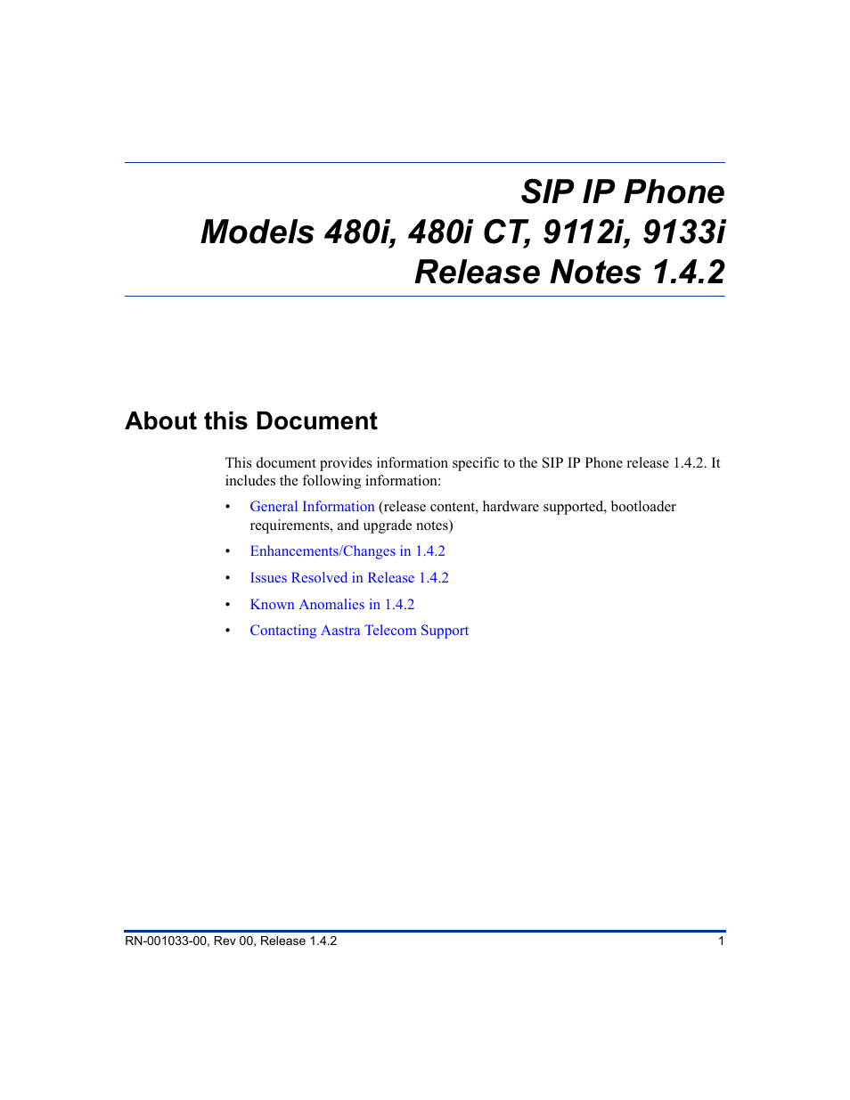 About this document | Aastra Telecom 480i CT (Release 1.4.2) User Manual | Page 5 / 18
