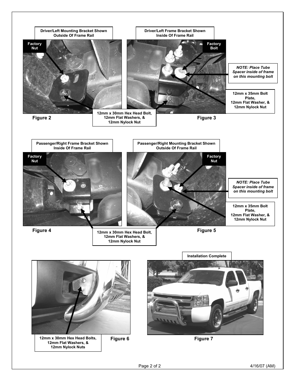 Aries Automotive 45-4005 User Manual | Page 2 / 2