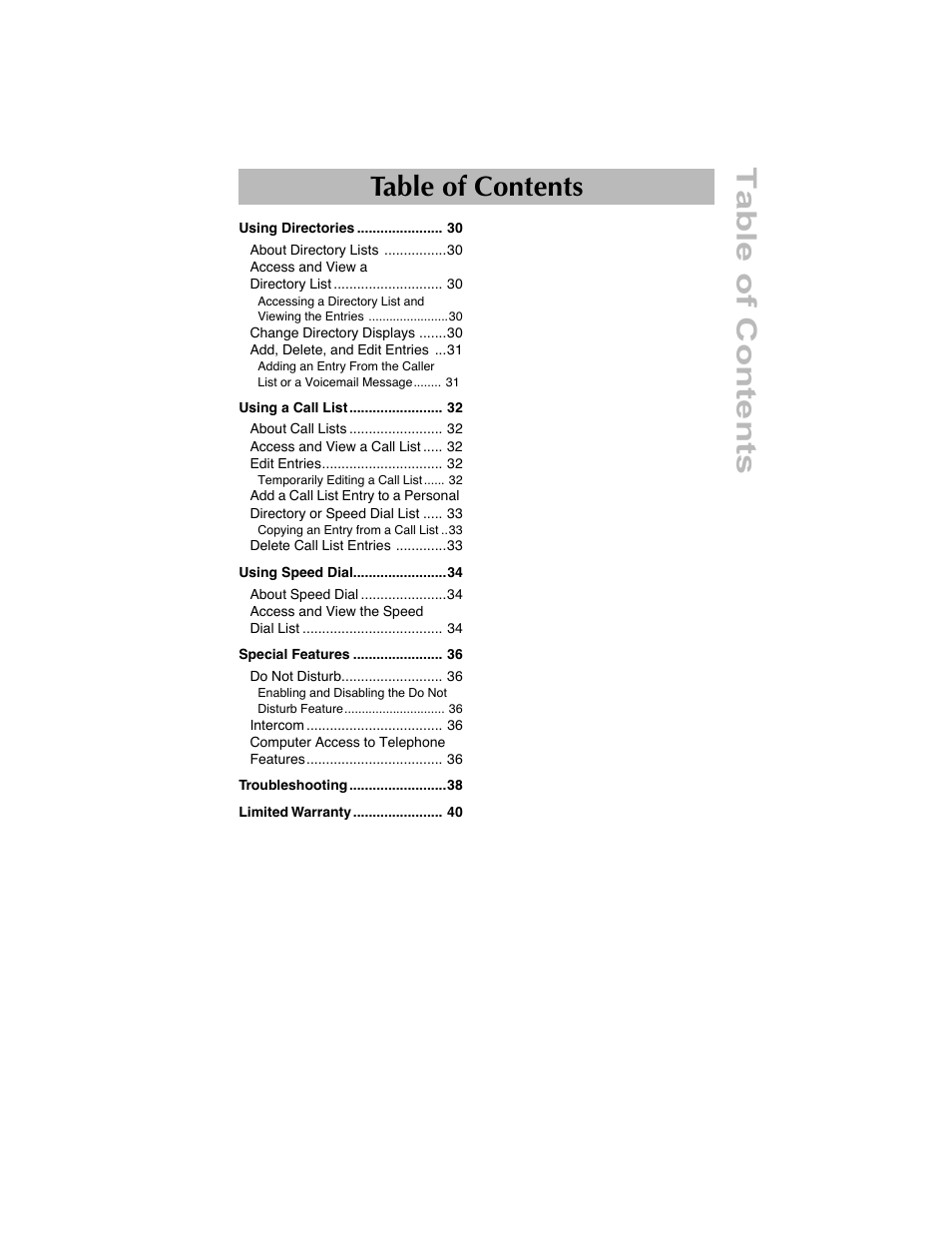 Table of contents table of contents | Aastra Telecom VentureIP User Manual | Page 3 / 48