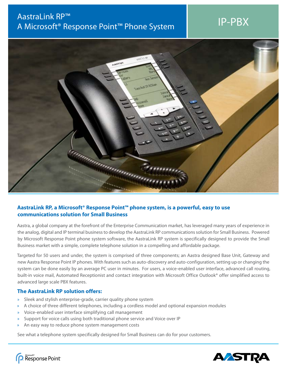 Aastra Telecom AastraLinkRP IP-PBX User Manual | 2 pages