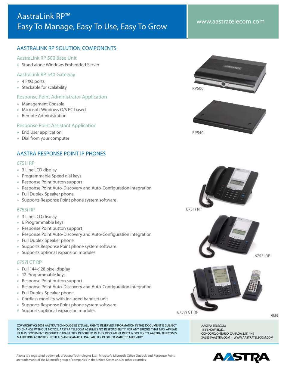 Aastra Telecom AastraLinkRP IP-PBX User Manual | Page 2 / 2