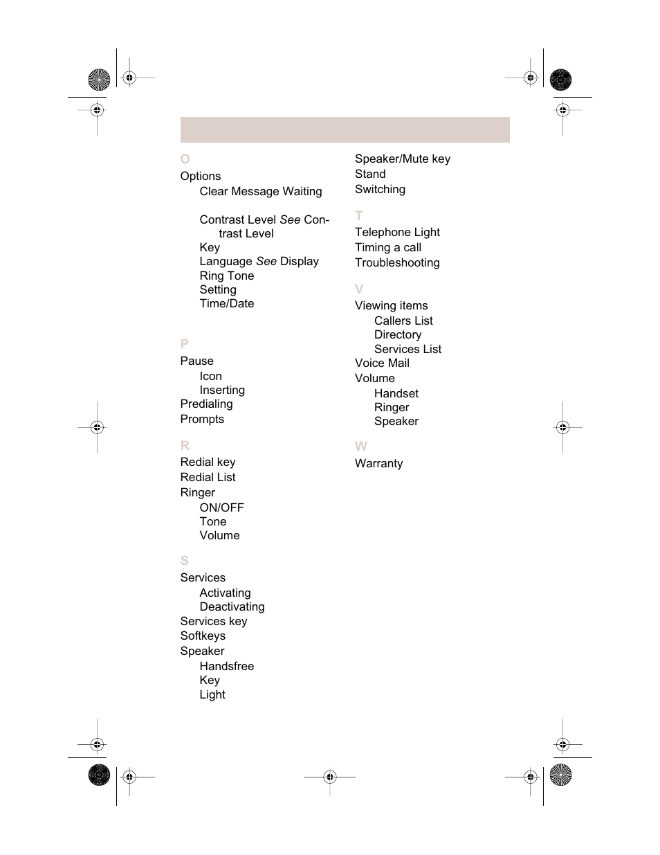 Index | Aastra Telecom 392 User Manual | Page 24 / 24