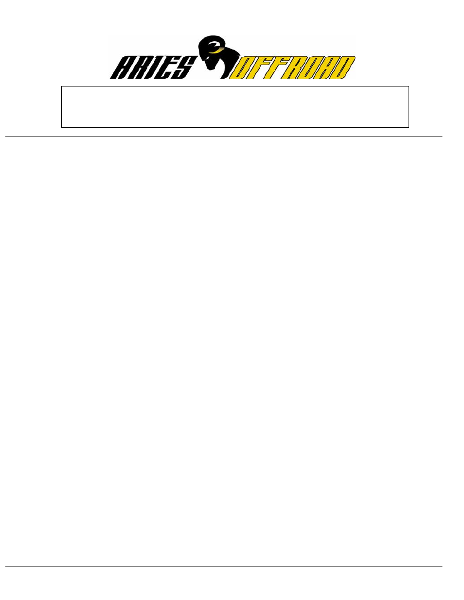 Aries Automotive 204014 User Manual | 2 pages