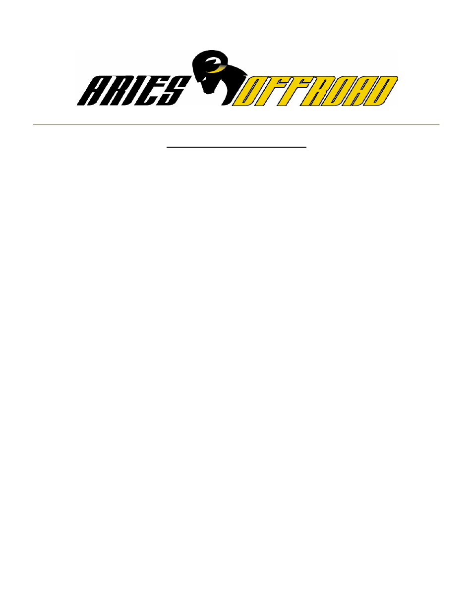 Aries Automotive 205006-2 User Manual | 2 pages