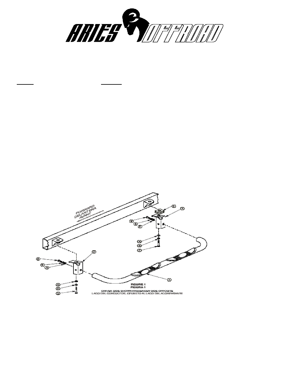 Aries Automotive 205009-2 User Manual | 1 page