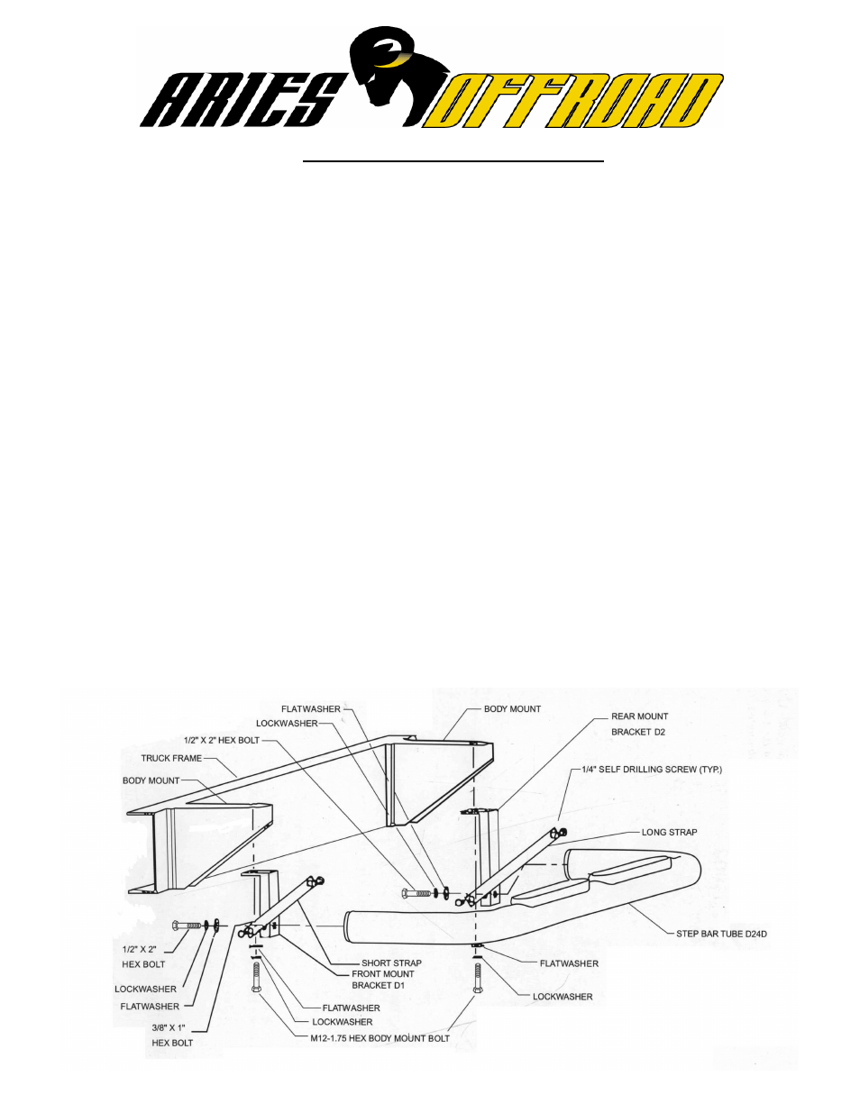 Aries Automotive 205003-2 User Manual | 1 page