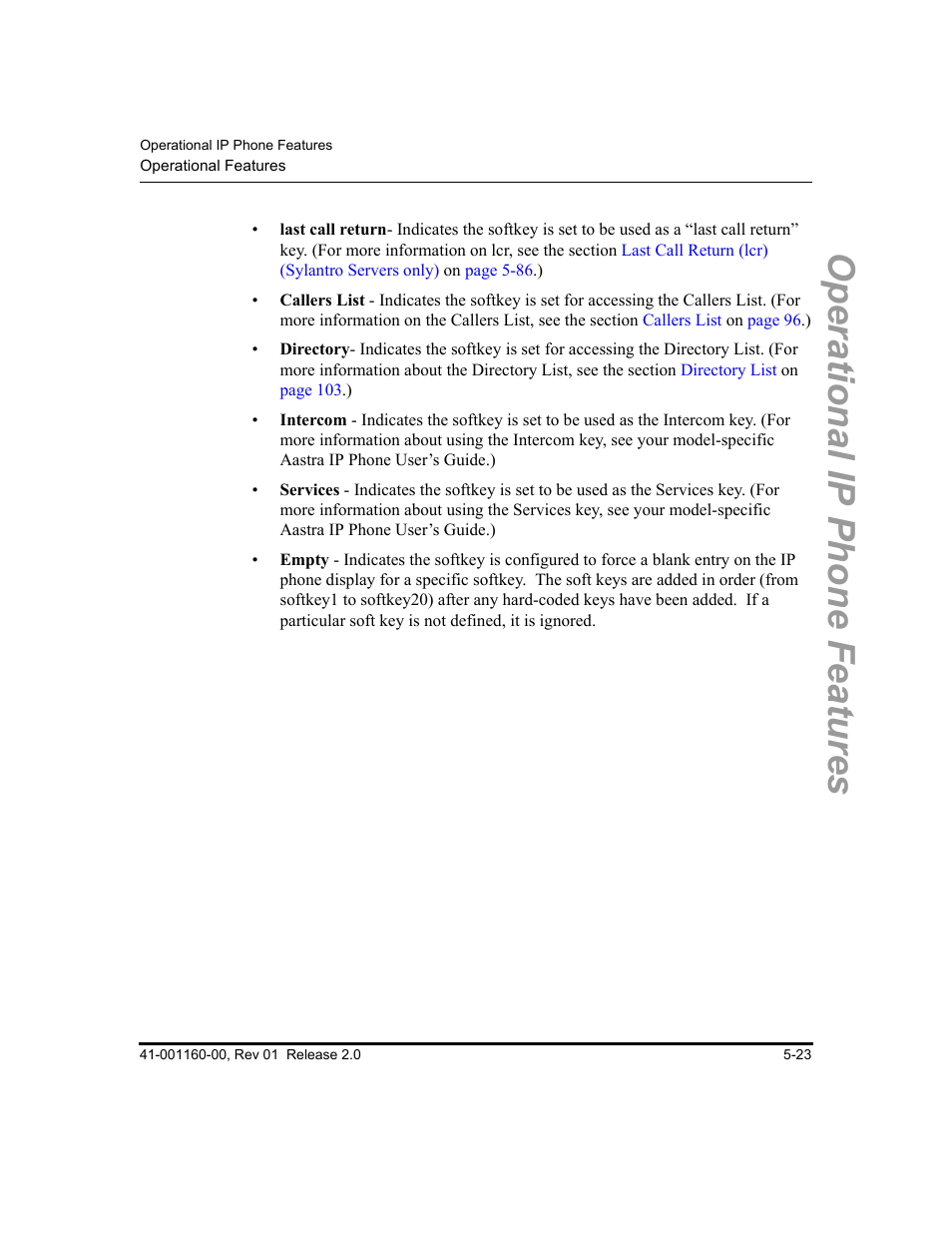 Operational ip phone features | Aastra Telecom SISIP 57I CT User Manual | Page 151 / 602
