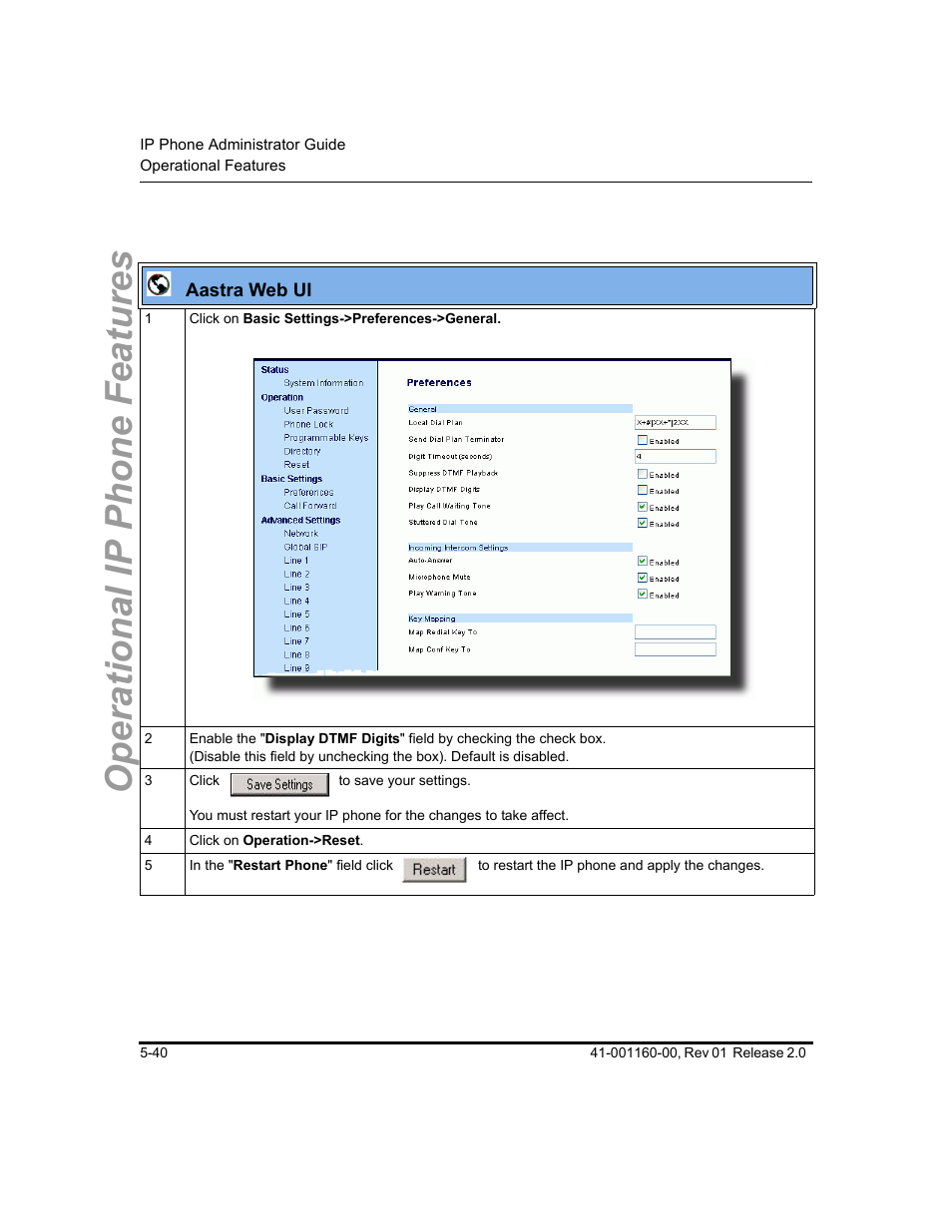 Operational ip phone features | Aastra Telecom SISIP 57I CT User Manual | Page 168 / 602