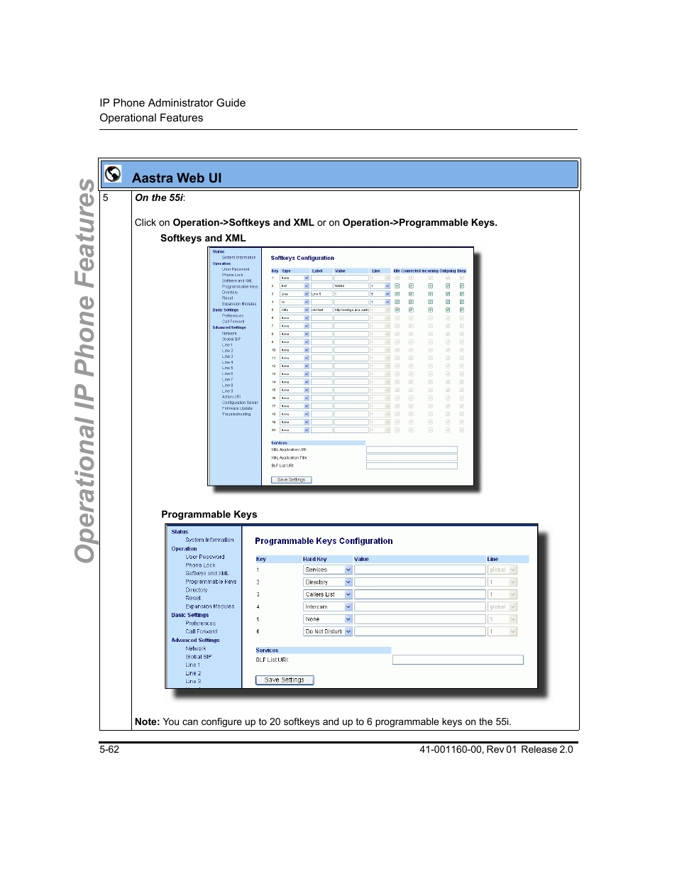Operational ip phone features | Aastra Telecom SISIP 57I CT User Manual | Page 190 / 602