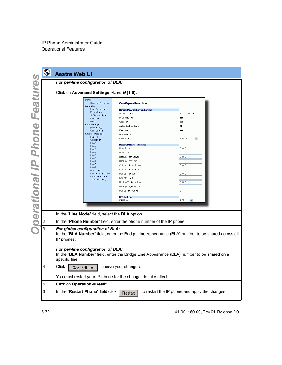 Operational ip phone features | Aastra Telecom SISIP 57I CT User Manual | Page 200 / 602