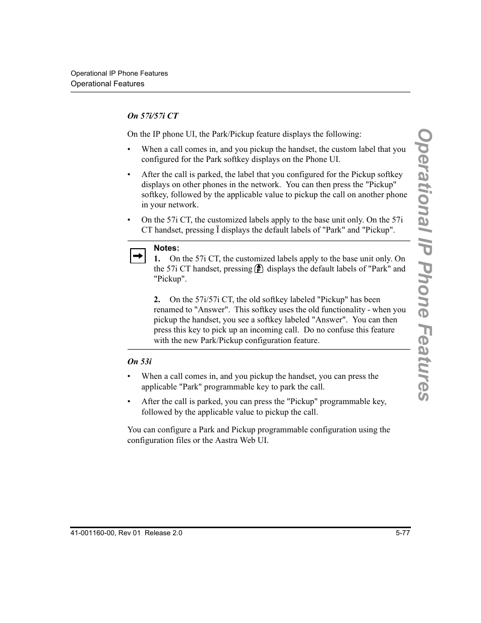 Operational ip phone features | Aastra Telecom SISIP 57I CT User Manual | Page 205 / 602