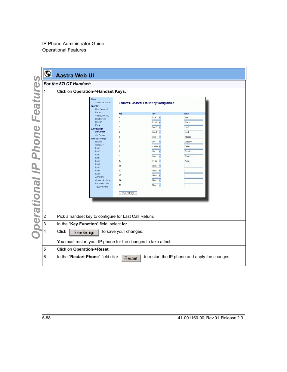 Operational ip phone features | Aastra Telecom SISIP 57I CT User Manual | Page 216 / 602