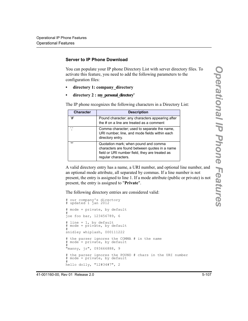 Server to ip phone download, Operational ip phone features | Aastra Telecom SISIP 57I CT User Manual | Page 235 / 602