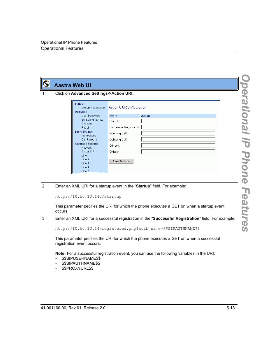 Operational ip phone features | Aastra Telecom SISIP 57I CT User Manual | Page 259 / 602