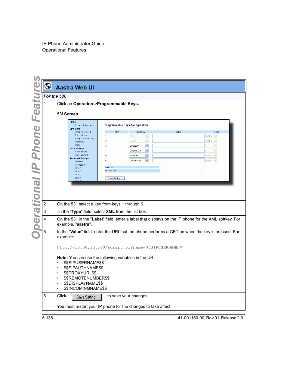 Operational ip phone features | Aastra Telecom SISIP 57I CT User Manual | Page 264 / 602